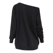 Love Pattern Dropped Shoulder Sweatshirt - Black Fansmadedirect
