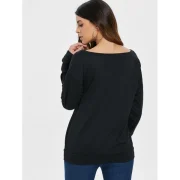 Love Pattern Dropped Shoulder Sweatshirt - Black Fansmadedirect