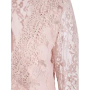 Low Cut Flare leeve Lace Blouse - Light Pink Fansmadedirect