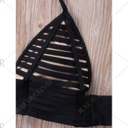 Low Cut Halter Ladder Bikini - Fansmadedirect
