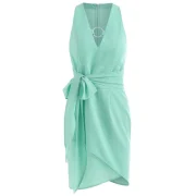 Low Cut leeveless Chiffon Dress - Aquamarine Fansmadedirect