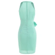Low Cut leeveless Chiffon Dress - Aquamarine Fansmadedirect