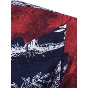 Maple Leaf Pattern Short Sleeves Shirt - Firebrick Fansmadedirect