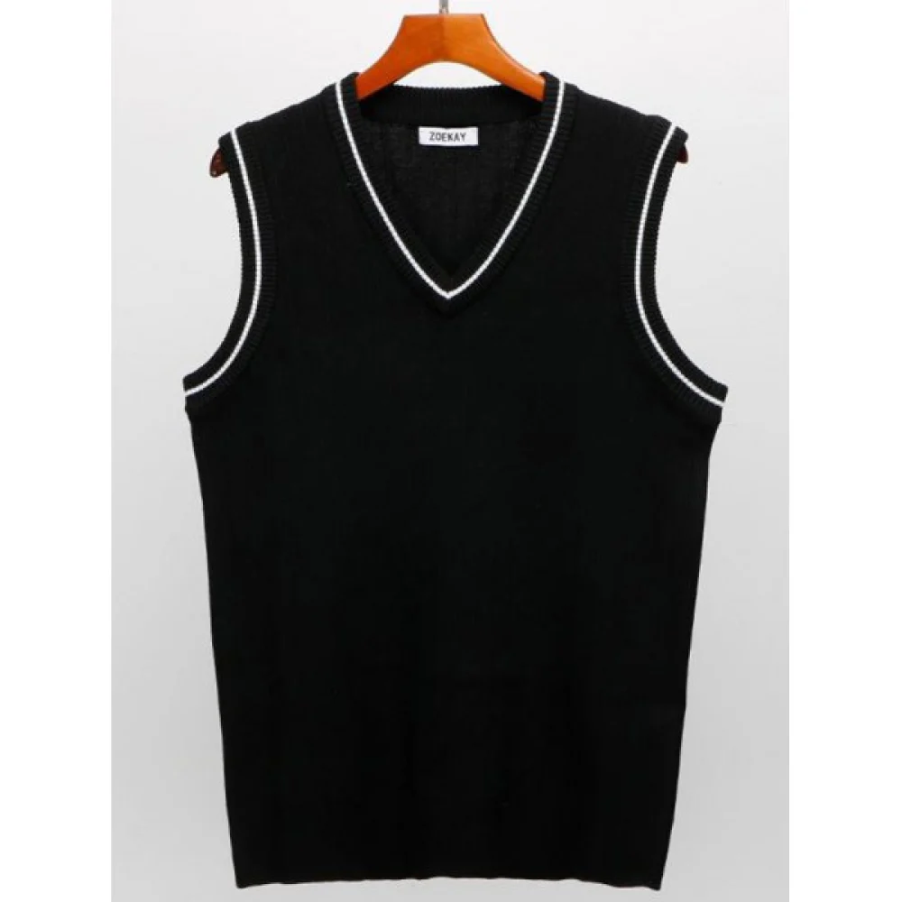 Men's Knitted Vest - Black Fansmadedirect