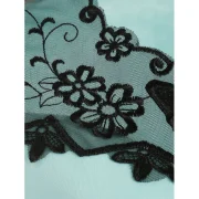 Mesh Insert Butterfly Embroidered Flare Dress - Coral Blue Fansmadedirect