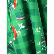 Mesh Panel Printed A Line Dress - Deep Green Fansmadedirect