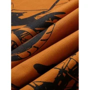 Mobile Printed Zip Fly Casual Jeans - Chocolate Fansmadedirect