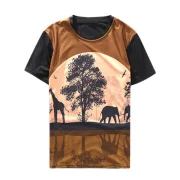 Moon Night Prairie cenery Reflection Print Casual T-shirt - Fansmadedirect