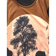 Moon Night Prairie cenery Reflection Print Casual T-shirt - Fansmadedirect