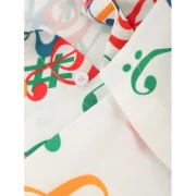 Musical Note Pattern Long leeves hirt - White Fansmadedirect