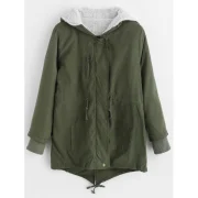 New Cotton-padded Thicken Berber Fleece Coat Frock Overcoat - Army Green One Fansmadedirect