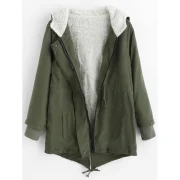 New Cotton-padded Thicken Berber Fleece Coat Frock Overcoat - Army Green One Fansmadedirect