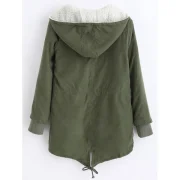 New Cotton-padded Thicken Berber Fleece Coat Frock Overcoat - Army Green One Fansmadedirect