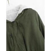 New Cotton-padded Thicken Berber Fleece Coat Frock Overcoat - Army Green One Fansmadedirect
