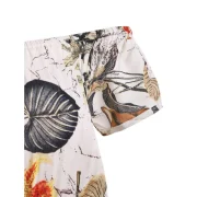 Off houlder Flower Leaf Maxi Romper - Beige Fansmadedirect