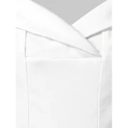 Off Shoulder Color Block High Waist Dress - White Fansmadedirect