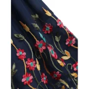Off Shoulder Floral esh Panel Dress - Deep Blue Fansmadedirect