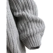 Off The Shoulder Pullover Chunky Sweater - Gray One Fansmadedirect