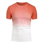 Ombre Short Sleeve Casual T Shirt - Orange Fansmadedirect
