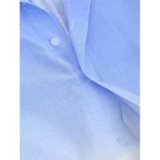 Ombre Stand Collar Linen Shirt - Sky Blue Fansmadedirect