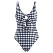 One Piece Open Back Gingham wimwear - Fansmadedirect