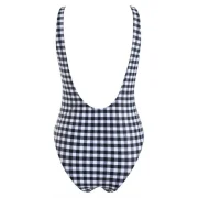 One Piece Open Back Gingham wimwear - Fansmadedirect