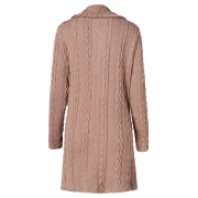 ong Asymmetrical Cable Knit Cardigan - Camel Brown Fansmadedirect