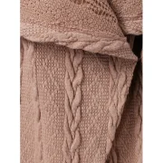 ong Asymmetrical Cable Knit Cardigan - Camel Brown Fansmadedirect