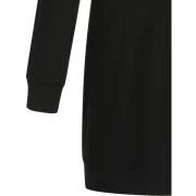 ong Sleeve Drawstring Hooded Dress - Black Fansmadedirect