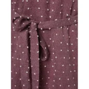 ong Sleeve Polka Dot Dress with Belt - ipstick Pink Fansmadedirect