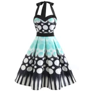 Open Back Fit and Flare Print Dress - Fansmadedirect