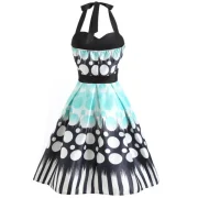 Open Back Fit and Flare Print Dress - Fansmadedirect