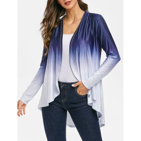 Open Front Ombre Color Cardigan - ulti-a Fansmadedirect