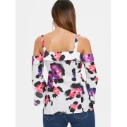 Open Shoulder Backless Button Up Blouse - White Fansmadedirect