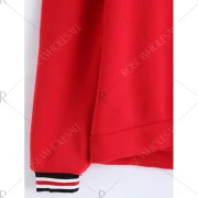 Open Shoulder Faux Two Piece Sweatshirt - Red Fansmadedirect