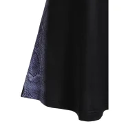 Open Shoulder Rose Print Tunic T Shirt - Black Fansmadedirect