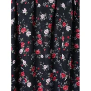 Open Shoulder Tiny Floral Print Dress - Black Fansmadedirect
