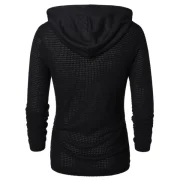 Openwork Long Sleeve Hoodie - Black Fansmadedirect