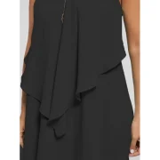 Overlay Flowy Mini Slip Dress - Black Fansmadedirect