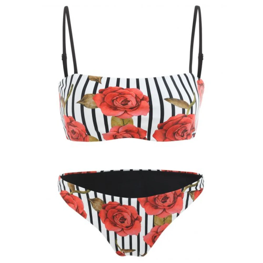 paghetti trap Floral tripe Bikini et - Fansmadedirect