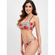 paghetti trap Floral tripe Bikini et - Fansmadedirect