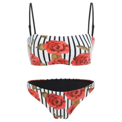 paghetti trap Floral tripe Bikini et - Fansmadedirect