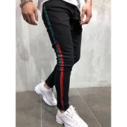 Painting Stripes Print Denim Pants - Macaw Blue Green Fansmadedirect