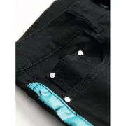 Painting Stripes Print Denim Pants - Macaw Blue Green Fansmadedirect