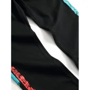 Painting Stripes Print Denim Pants - Macaw Blue Green Fansmadedirect