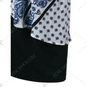 Paisley Print Overlay Mini Dress - Black Fansmadedirect