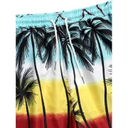 Palm Tree Drawstring Board Shorts - Fansmadedirect
