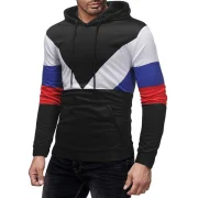 Panel Kangaroo Pocket Hoodie - Black Fansmadedirect
