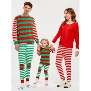 Patched Striped Family Christmas Pajama Set - Red Dad Fansmadedirect