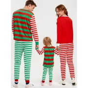 Patched Striped Family Christmas Pajama Set - Red Dad Fansmadedirect